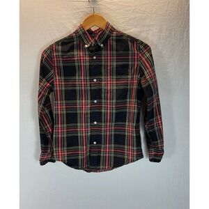 Crewcuts Kids Plaid Button Down Shirt - Red, Black, Yellow